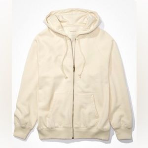 American Eagle Oversized Zip-up Hoodie XS/S Cream
